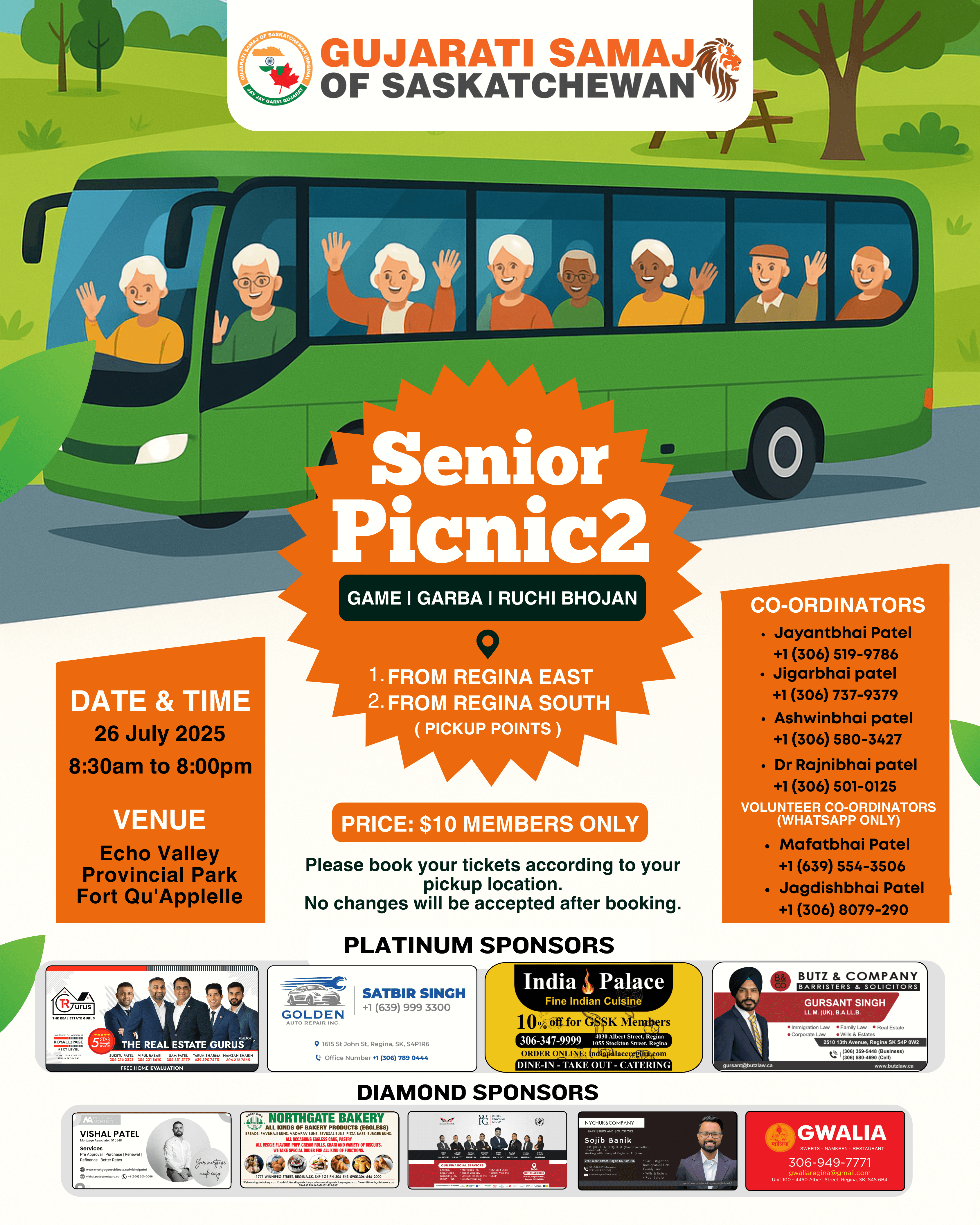 Event image for Senior Picnic By Bus- SOUTH PICKUP